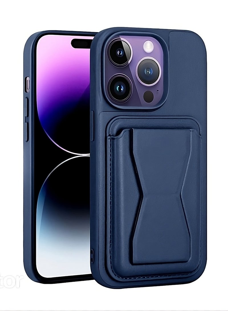 MUDISO iPhone 14 Pro Max Case Cover Shockproof Back Card Storage & case built-in Stand PU leather for a stylish look Back Cover For iPhone 14 Pro Max 6.7-inch - Image 1