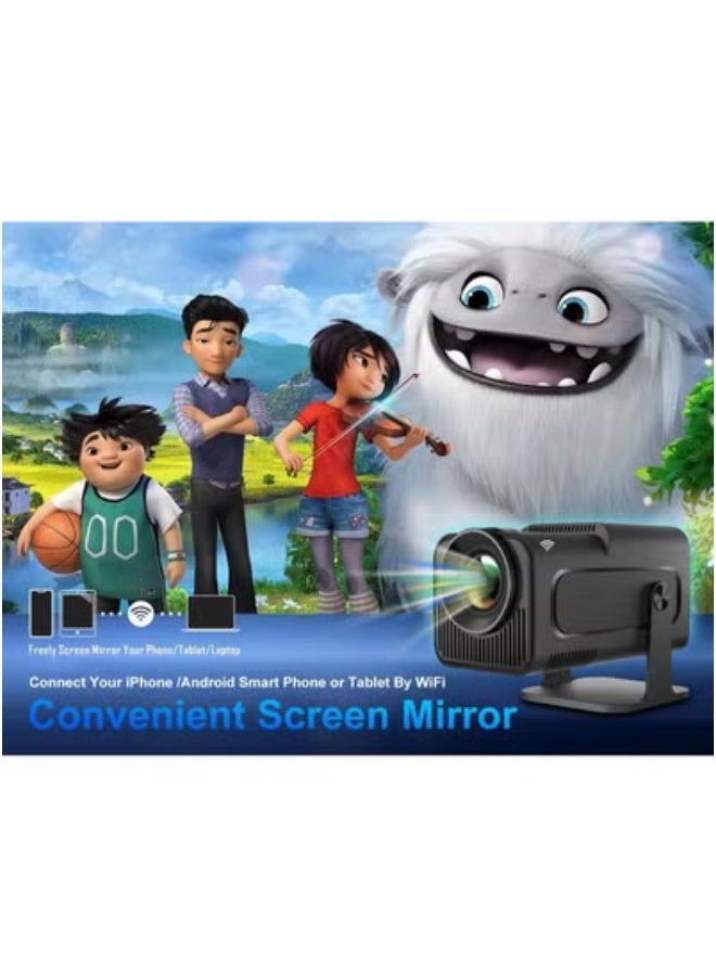JAJEEK HY320 Mini Portable Smart Projector – Native 1080P Full HD Resolution with 4K Support, 10000 Lumens Brightness – Android 11.0 OS, Auto Keystone Correction, Dual-Band WiFi 6 & Bluetooth 5.0 – 180° Adjustable Design – Compact for Home Cinema, Travel & Office Use  - Image 3