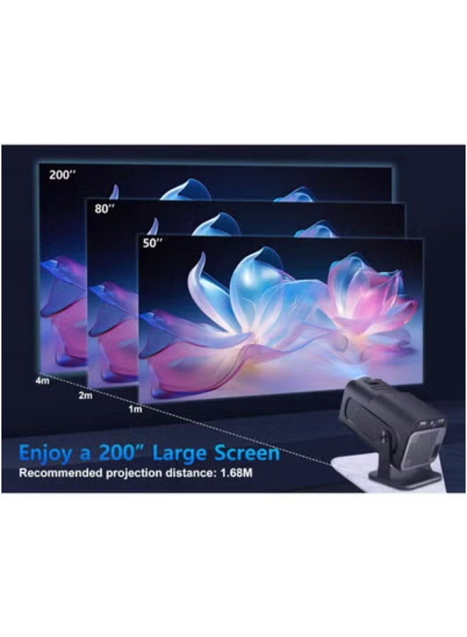 JAJEEK HY320 Mini Portable Smart Projector – Native 1080P Full HD Resolution with 4K Support, 10000 Lumens Brightness – Android 11.0 OS, Auto Keystone Correction, Dual-Band WiFi 6 & Bluetooth 5.0 – 180° Adjustable Design – Compact for Home Cinema, Travel & Office Use  - Image 4