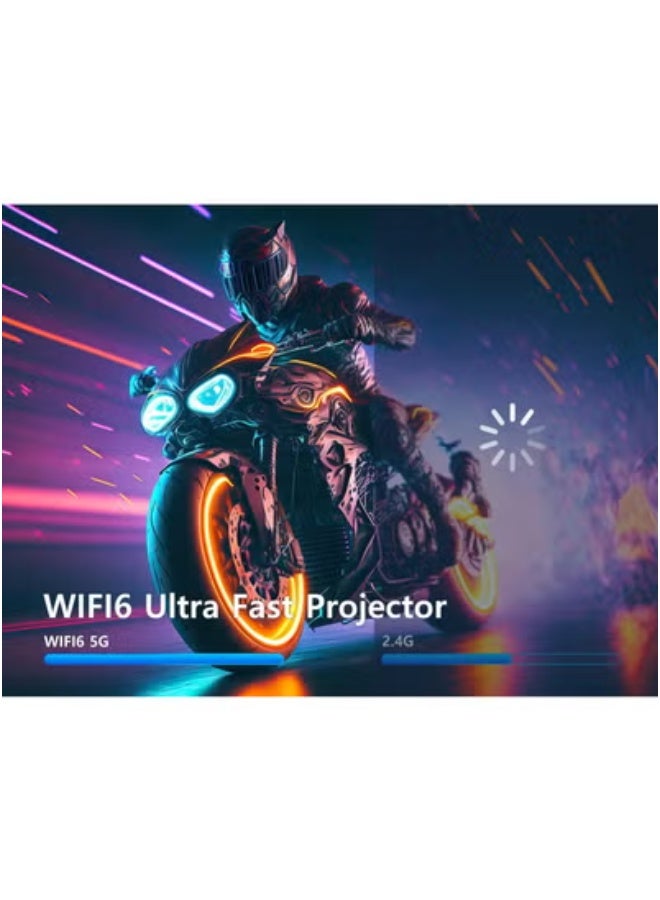 JAJEEK HY320 Mini Portable Smart Projector – Native 1080P Full HD Resolution with 4K Support, 10000 Lumens Brightness – Android 11.0 OS, Auto Keystone Correction, Dual-Band WiFi 6 & Bluetooth 5.0 – 180° Adjustable Design – Compact for Home Cinema, Travel & Office Use  - Image 5