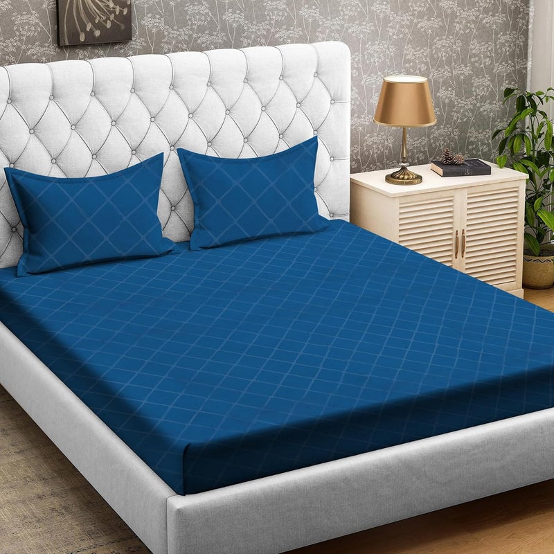 UmI. Brand Umi Super Soft Brushed Microfiber Cotton Double Bedsheet with 2 Pillow CoversBedsheet 90X100Inches Pillow Cover 17X27CM - Image 1