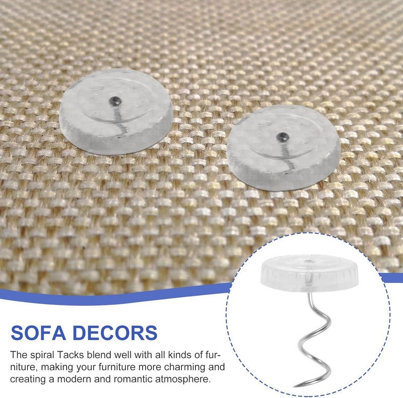 50pcs Spiral Sofa Pins for Upholstery and Bed Sheet Fixing, Anti-Slip Furniture Tacks, Large Size Fasteners for Home Decor and Slipcover Stabilizing - Image 3