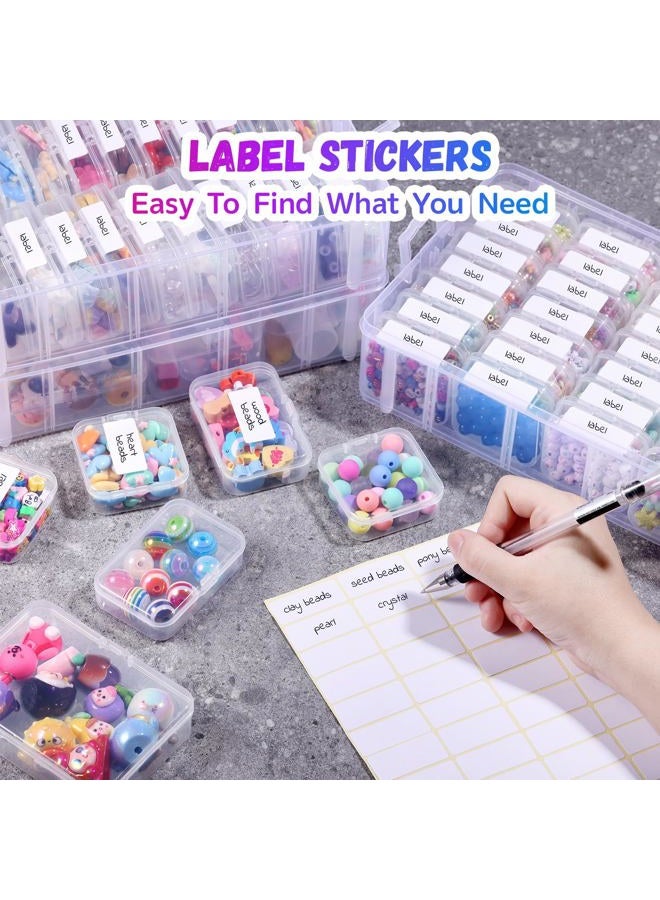 Funtopia Craft Organizers and Storage, 3-Tier Stackable Storage Container Box and 56 Pcs Small Plastic Containers with Lids, Mini Clear Bead Organizers for Jewelry Toys Arts Bead Storage (4 Sizes) - Image 5