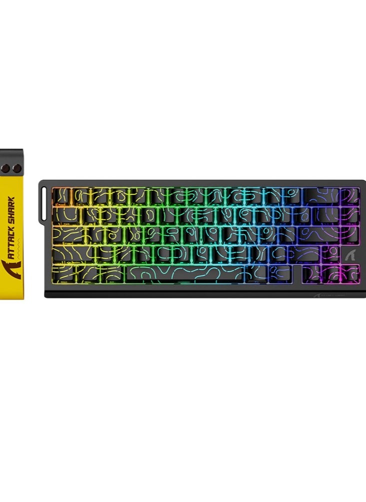 Attack Shark X68 HE Rapid Trigger Mechanical Gaming Keyboard 60% Wired with Adjustable Actuation,Hall Effect Magnetic Switch,8KHz Polling Rate,RGB Backlit,Top Mount,Side Printed Keycap(Black Contour)  - Image 1