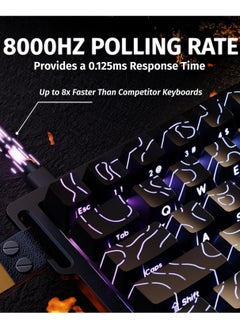 هجوم القرش لوحة مفاتيح ميكانيكية للألعاب X68 HE Rapid Trigger 60% سلكية مع تشغيل قابل للتعديل، مفتاح مغناطيسي بتأثير هول، معدل استطلاع 8 كيلو هرتز، إضاءة خلفية RGB، تثبيت علوي، غطاء مفتاح مطبوع جانبي (محيط أسود)  - Image 3