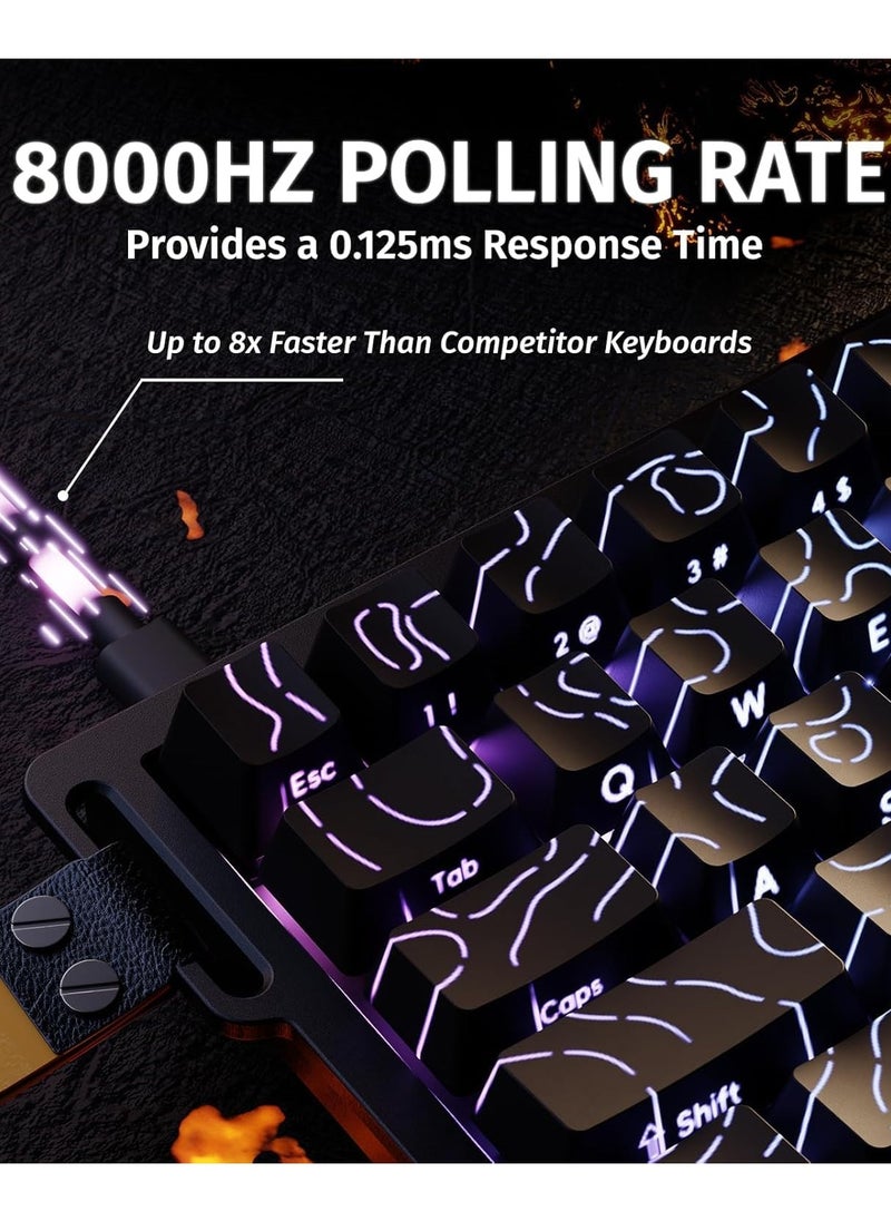 Attack Shark X68 HE Rapid Trigger Mechanical Gaming Keyboard 60% Wired with Adjustable Actuation,Hall Effect Magnetic Switch,8KHz Polling Rate,RGB Backlit,Top Mount,Side Printed Keycap(Black Contour)  - Image 3