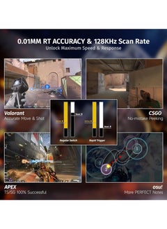 هجوم القرش لوحة مفاتيح ميكانيكية للألعاب X68 HE Rapid Trigger 60% سلكية مع تشغيل قابل للتعديل، مفتاح مغناطيسي بتأثير هول، معدل استطلاع 8 كيلو هرتز، إضاءة خلفية RGB، تثبيت علوي، غطاء مفتاح مطبوع جانبي (محيط أسود)  - Image 5
