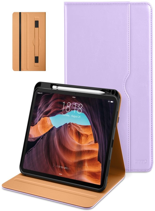 DTTO for iPad (A16) 11th Generation Case 11 Inch 2025, iPad 10th Generation Case 10.9 Inch 2022, Premium Leather Business Folio Stand Cover with Pencil Holder - Auto Wake/Sleep, Lavender - Image 1