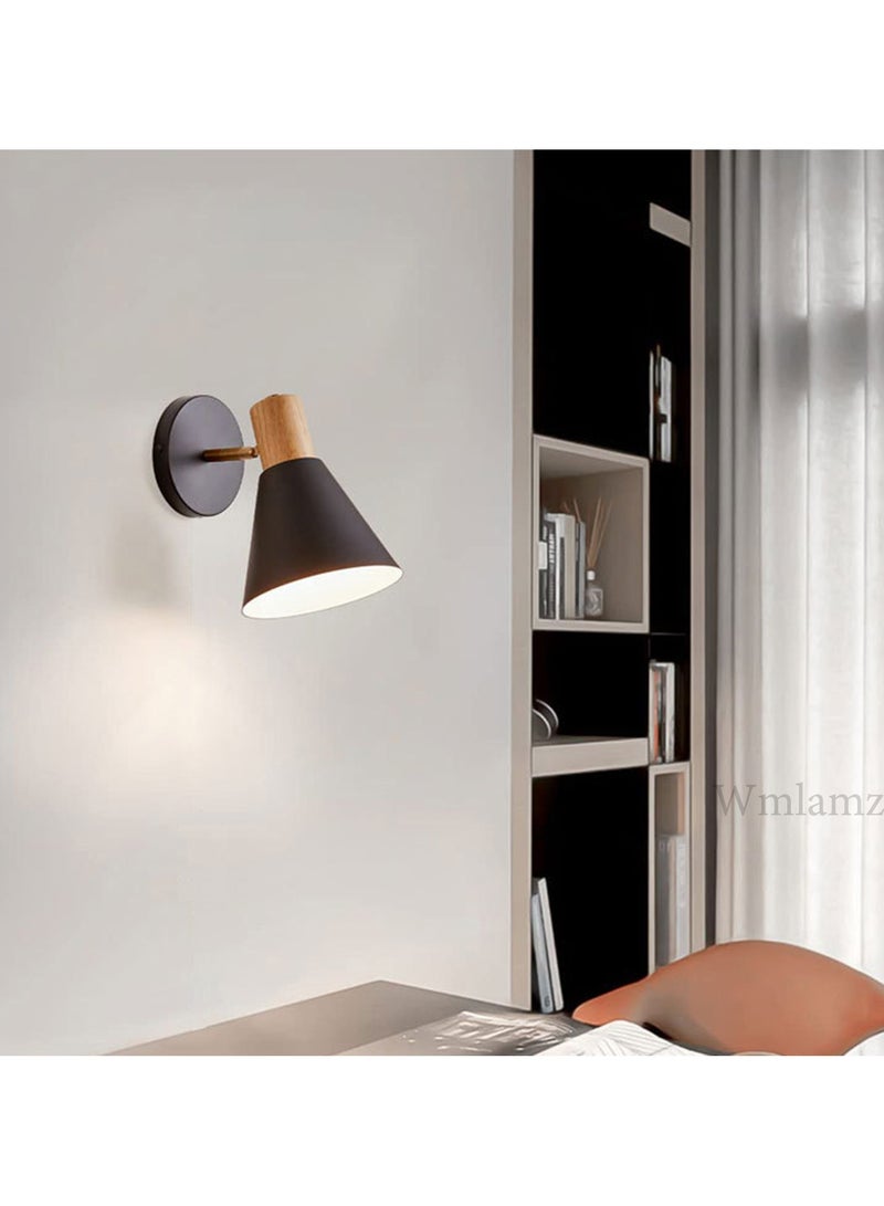 Wmlamz Battery Operated Black Wall Lights With Remote, Non Hardwired Study Porch Stair Bedroom Lamps - Image 2