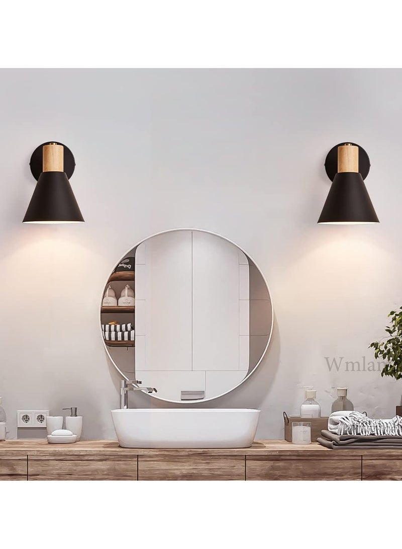 Wmlamz Battery Operated Black Wall Lights With Remote, Non Hardwired Study Porch Stair Bedroom Lamps - Image 3