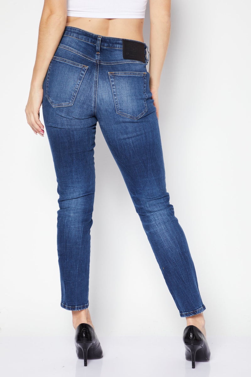 DIESEL Women Babhila Regular Fit Wash Stretchable Jeans, Blue - Image 4