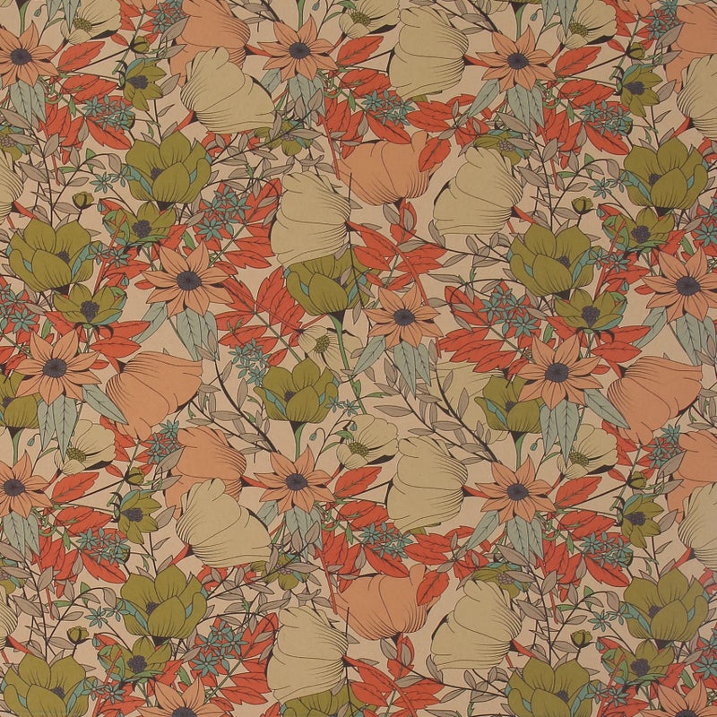 Aimyoo Kraft Floral Wrapping Paper Roll, All Occasion Vintage Flower Gift Wrap for Wedding Birthday Bridal Shower, 17 inch x 10 ft - Image 2