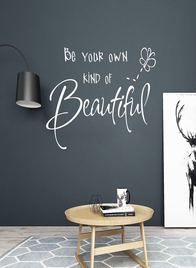 hanlongyu ديكور حائط لغرفة نوم المراهقات، ملصقات حائط مقتبسة، كن نوعك الخاص من ورق الحائط الجميل المصنوع من الفينيل DIY على شكل فراشة لنافذة السيارة، غرفة المعيشة، الحمام، ديكور غرفة نوم المراهقات (أبيض) - Image 1