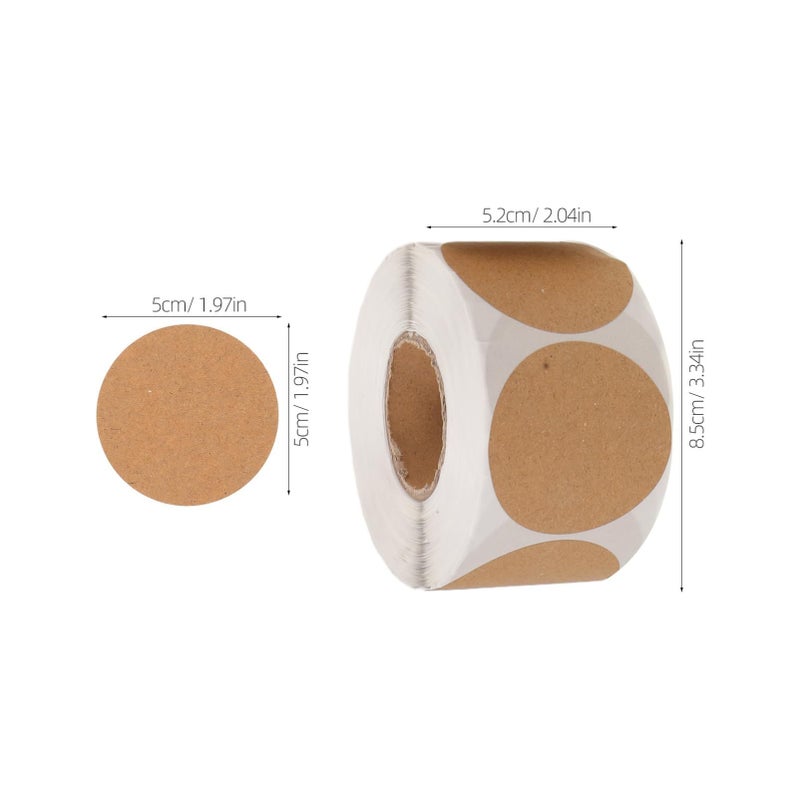 3Pcs Self Adhesive Round Kraft Label Stickers for Writable Packaging Sealing 85mm - Image 4