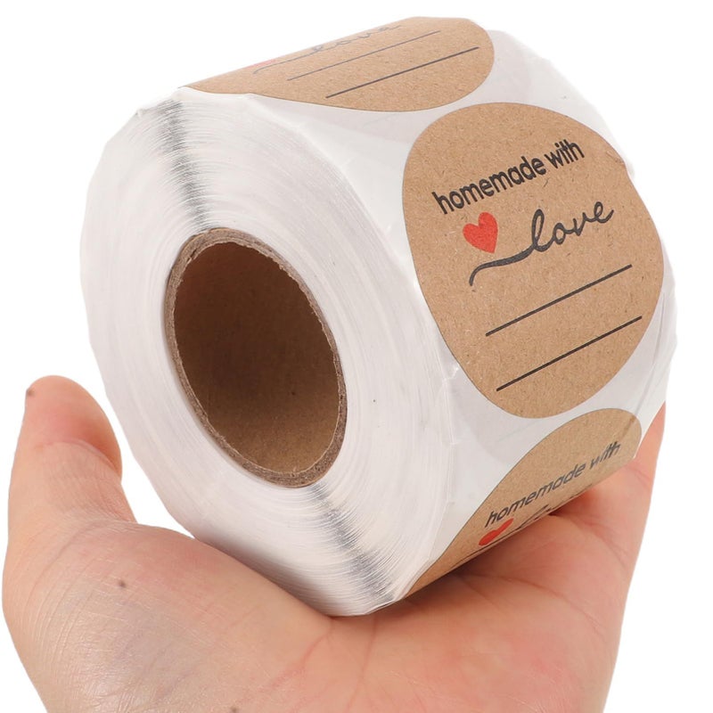 3Pcs Self Adhesive Round Kraft Label Stickers for Writable Packaging Sealing 85mm - Image 5