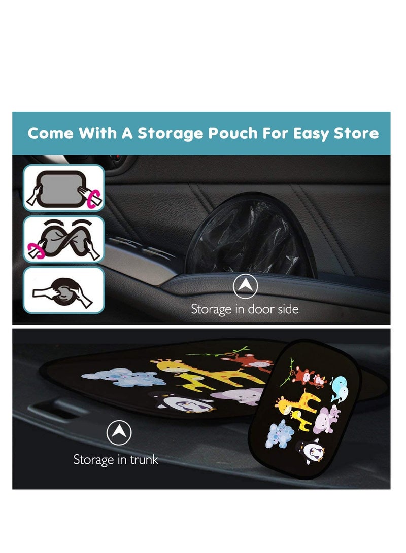 Car Sun Shade 2 Pack Window Shades for Kids Baby Pet UV Rays/Sunlight Protection Sunshades Shield Visor Children with PVC Adsorption Electrostatic Side Windscreen - Image 5