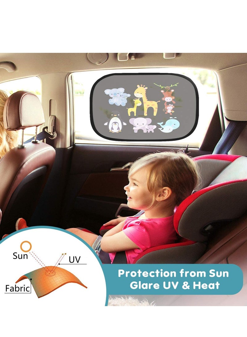 Car Sun Shade 2 Pack Window Shades for Kids Baby Pet UV Rays/Sunlight Protection Sunshades Shield Visor Children with PVC Adsorption Electrostatic Side Windscreen - Image 2