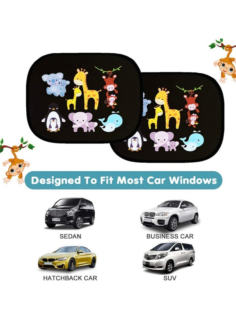 Car Sun Shade 2 Pack Window Shades for Kids Baby Pet UV Rays/Sunlight Protection Sunshades Shield Visor Children with PVC Adsorption Electrostatic Side Windscreen - Image 3