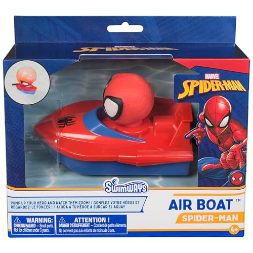 SwimWays Marvel Spider-Man Air Boat, Swimming Pool Accessories & Kids Pool Toys, Spiderman Party Supplies & Bath Toys for Kids Aged 4 & Up - Image 1