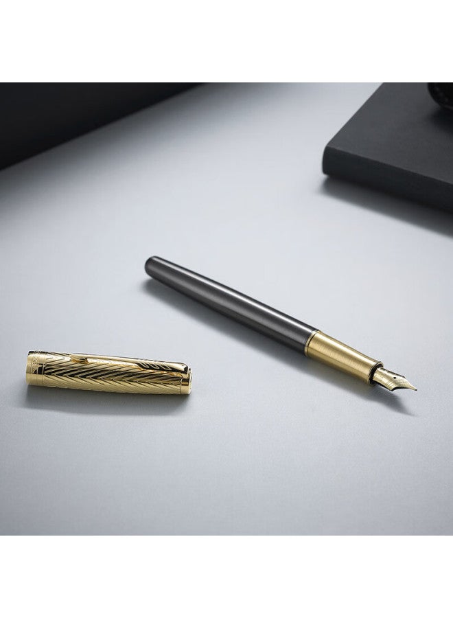 Parker Premium Fountain Pen, High-end Business Gift, Birthday Present, Luxury Gift, 18k Gold Nib, Zhuoer Pioneer Series Ink Pen + Deluxe Gift Box - Image 4