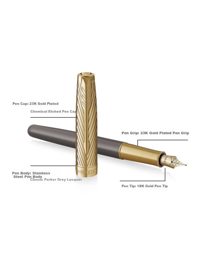 Parker Premium Fountain Pen, High-end Business Gift, Birthday Present, Luxury Gift, 18k Gold Nib, Zhuoer Pioneer Series Ink Pen + Deluxe Gift Box - Image 3