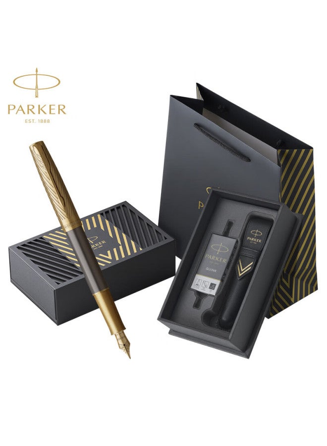 Parker Premium Fountain Pen, High-end Business Gift, Birthday Present, Luxury Gift, 18k Gold Nib, Zhuoer Pioneer Series Ink Pen + Deluxe Gift Box - Image 2