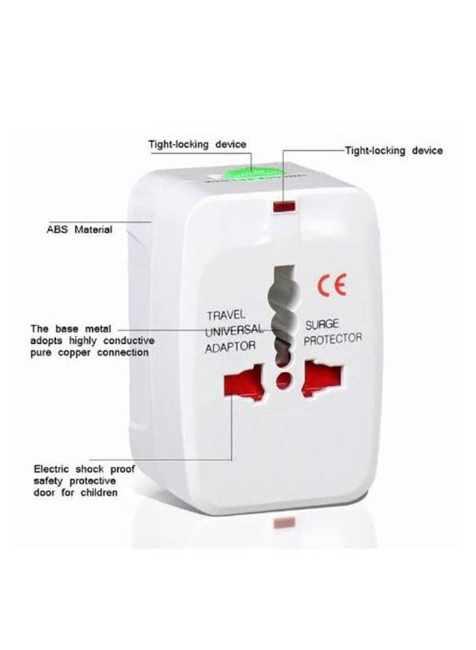 UNIVERSAL All in One Universal Travel Adapter Wall Charger with Dual USB Charging Ports - Image 5