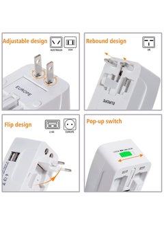 UNIVERSAL All in One Universal Travel Adapter Wall Charger with Dual USB Charging Ports  - Image 4