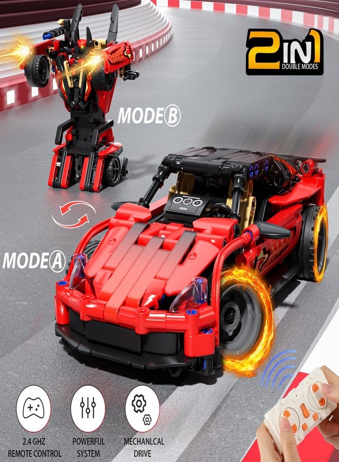 HSANHE Remote Control Racing Car Building Kit, Compatible with Lego STEM Toys for Kids 2 in 1 Model Car Kit 425 PCS, Gifts Toys for Age 6-12 Years Old Kids Boys - Image 2