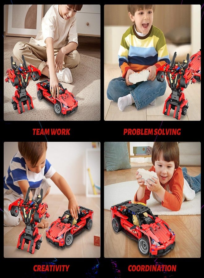 HSANHE Remote Control Racing Car Building Kit, Compatible with Lego STEM Toys for Kids 2 in 1 Model Car Kit 425 PCS, Gifts Toys for Age 6-12 Years Old Kids Boys - Image 4