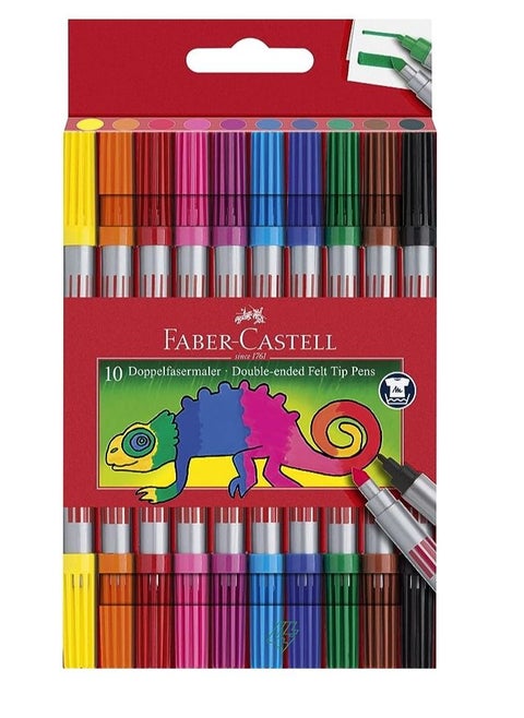 10-Piece Double Ended Felt Tip Pens Multicolour