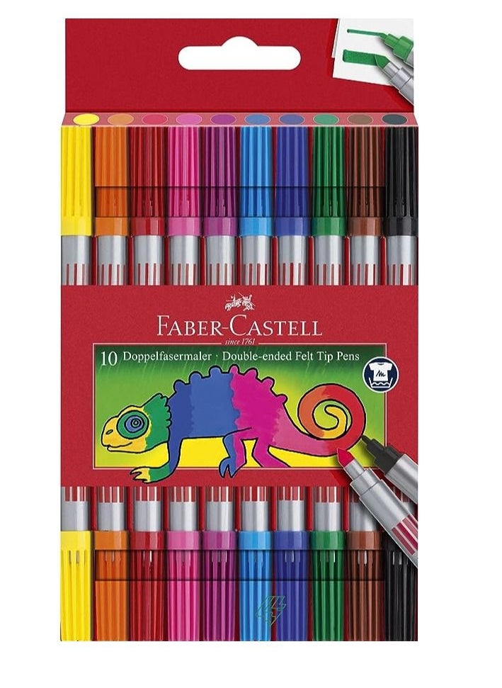 10-Piece Double Ended Felt Tip Pens Multicolour