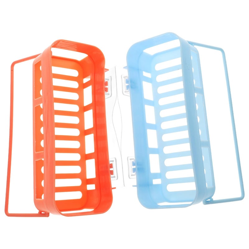 Wall Mounted Shelf With Towel Hanger 2Pcs Non Punch Bathroom Kitchen Storage Rack Light Blue Light Pink - Image 2