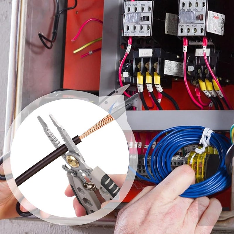 Serplex Wire Stripper 7inches Wire Stripping Tool 4 in 1 Multipurpose Wire Stripping Tool with Hex Screwdriver Rubberized Handle Labor Saving Wire Cutter Stripping Tool - Image 5