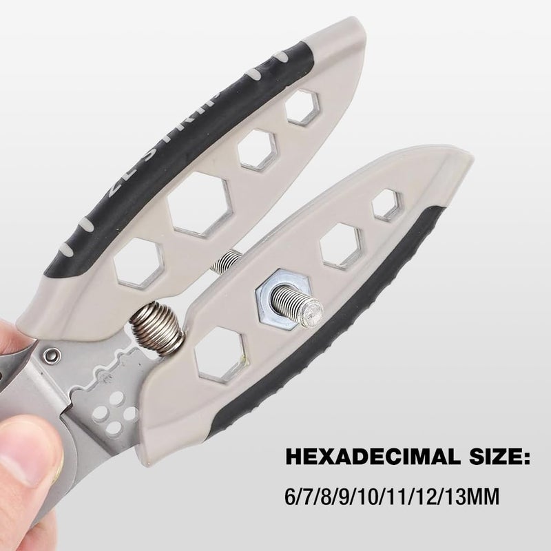 Serplex Wire Stripper 7inches Wire Stripping Tool 4 in 1 Multipurpose Wire Stripping Tool with Hex Screwdriver Rubberized Handle Labor Saving Wire Cutter Stripping Tool - Image 3