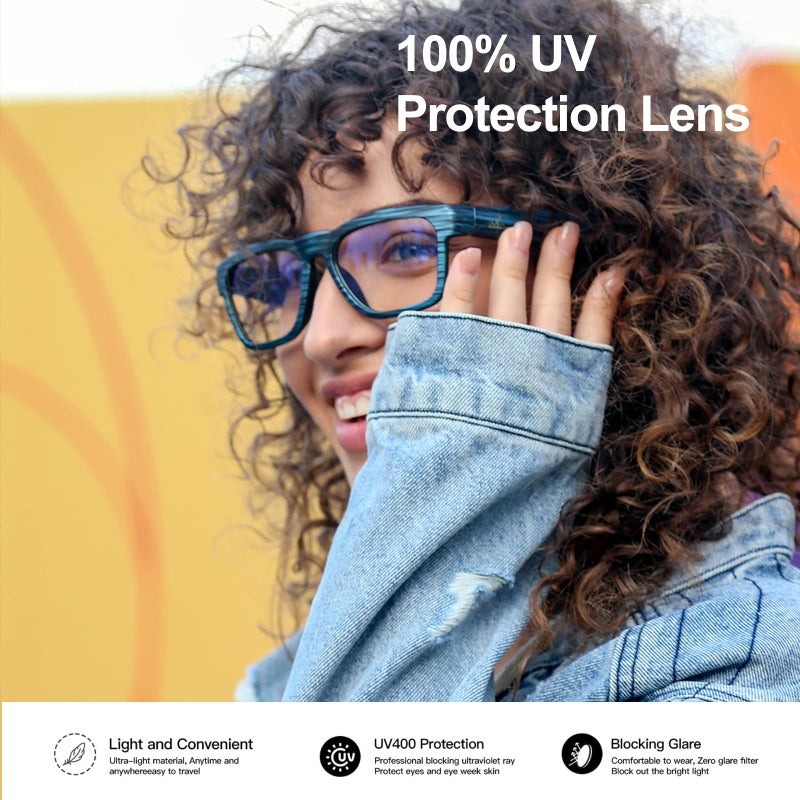 OhO sunshine OhO Smart Glasses,Polarized Sunglasses with Bluetooth Speaker,Athletic/Outdoor UV Protection and Voice Control,Unisex(Transitional Blue Light Lens) - Image 5