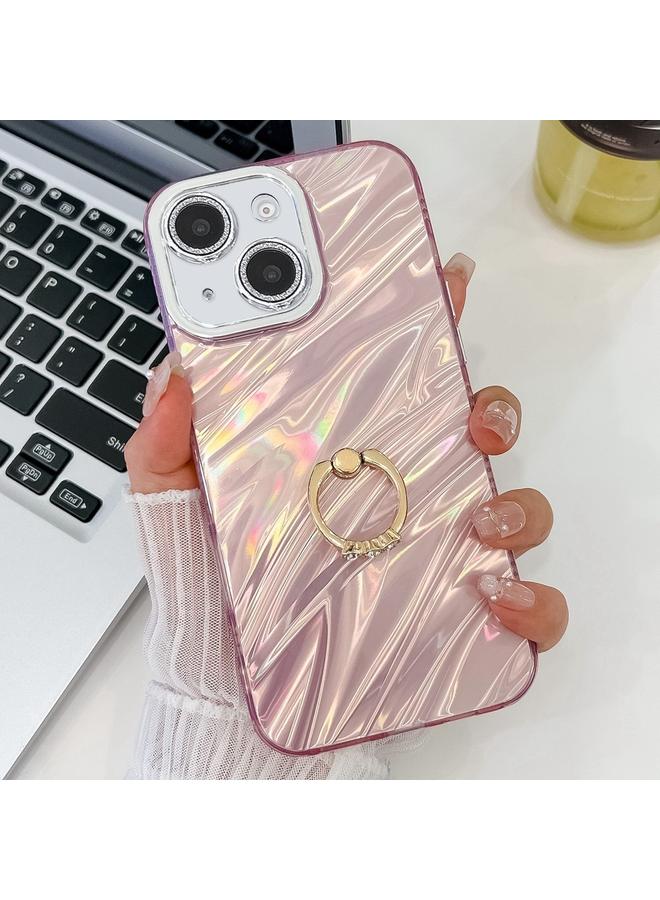 اس-توب جراب لهاتف iPhone 13 مصنوع من مادة TPU ذات حلقة لامعة مع غشاء عدسة - Image 1