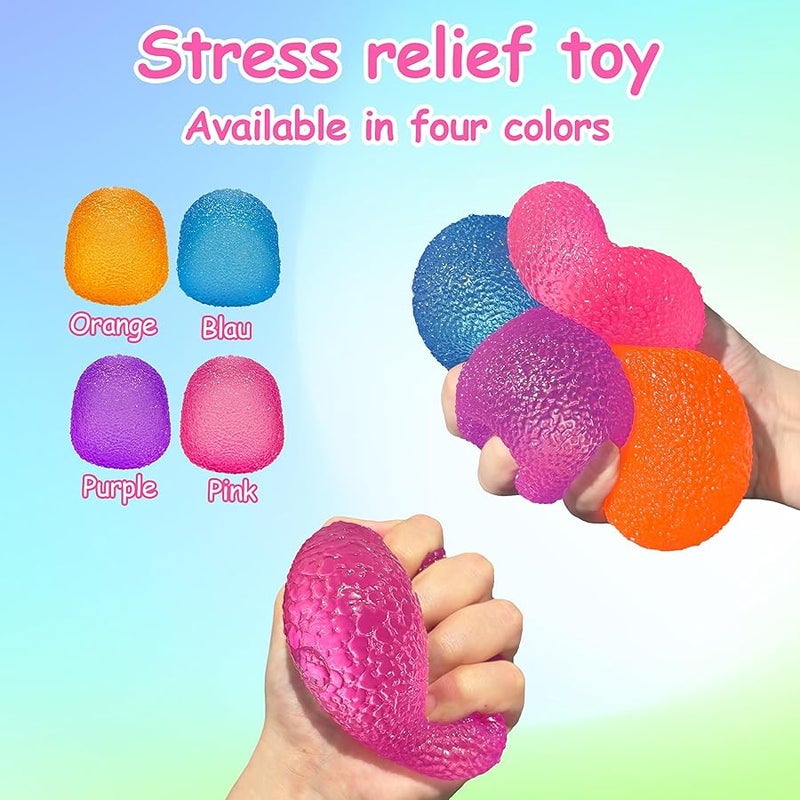 QITAI Squishy Fidget Toys Stress for Kids and Adults, Super Solid Squeeze Ball, Sensory for Stress Relief, Birthday, Easter Basket Stuffers and Party Favors(Pink) - Image 3
