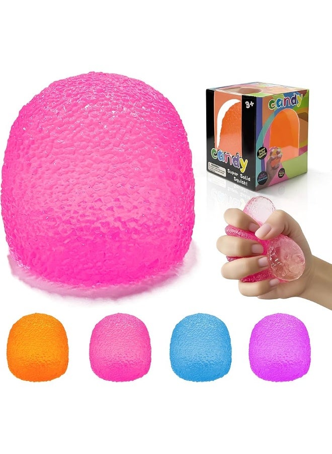 QITAI Squishy Fidget Toys Stress for Kids and Adults, Super Solid Squeeze Ball, Sensory for Stress Relief, Birthday, Easter Basket Stuffers and Party Favors(Pink) - Image 1