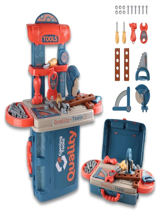 OLEOCA 3 in 1 Portable Workbench Construction Suitcase Playset - Toy Tools for Boys - Image 1