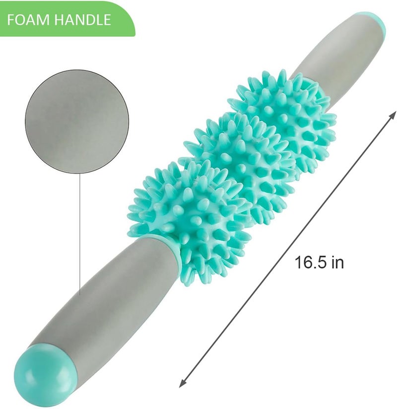 Coolife Fascia Muscle Roller Cellulite Massager Fascia Roller for Cellulite and Sore Muscles Neck Leg Back Body Deep Tissue Massage Stick Tools 3 Balls Size Version - Image 2