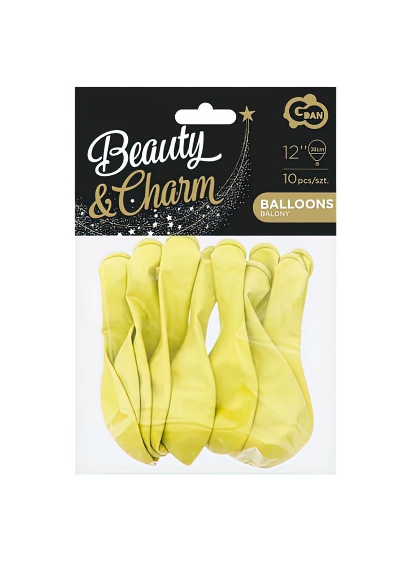 GODAN Pastel Yellow Latex Balloons 30 cm 10-Pack - Image 3