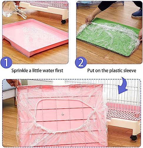 upcessory 100 pcs Disposable Cage Liners, Clear Plastic Rabbit Cage Liner Bag, Universal Toilet Film for Bunny, Hamster, Totoro, Hedgehog, Guinea Pig and Small Animals (100pcs, 47in) - Image 4