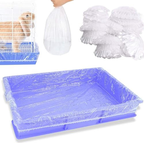 upcessory 100 pcs Disposable Cage Liners, Clear Plastic Rabbit Cage Liner Bag, Universal Toilet Film for Bunny, Hamster, Totoro, Hedgehog, Guinea Pig and Small Animals (100pcs, 47in) - Image 1