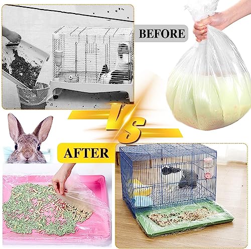 upcessory 100 pcs Disposable Cage Liners, Clear Plastic Rabbit Cage Liner Bag, Universal Toilet Film for Bunny, Hamster, Totoro, Hedgehog, Guinea Pig and Small Animals (100pcs, 47in) - Image 3