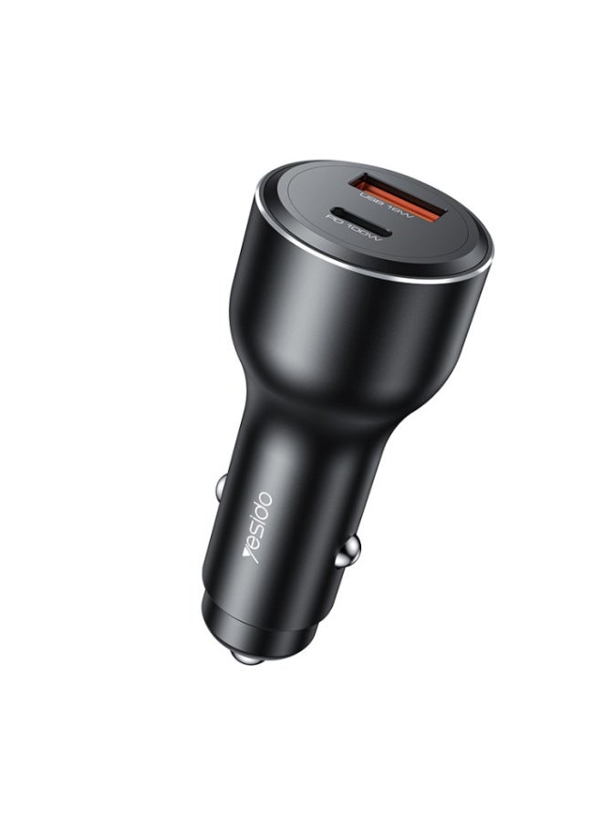 Yesido 100W PD USB C Car Charger, Super Fast Car Charger Adapter with 100W Type-C + 18W QC3.0 USB Port, Compatible with iPhone 15/14/13, Samsung S24/S23, MacBook, iPad, Tablets, Laptops & More** - Image 1
