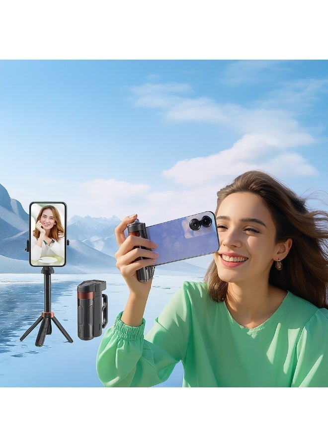 عصا سيلفي صغيرة، حامل ثلاثي القوائم محمول للهاتف، قابل للتمديد حتى 40 سم، مزود بجهاز تحكم عن بعد لاسلكي، قابل للدوران 360 درجة، متوافق مع هواتف آيفون وأندرويد. - Image 5