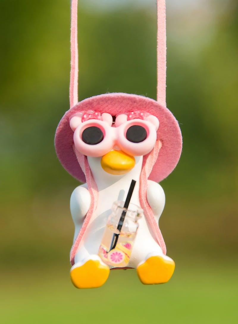 2-Piece Duck Car Hanging Ornaments - Cute Animal Car Decor for Interior, Lucky Car Accessories - Image 2