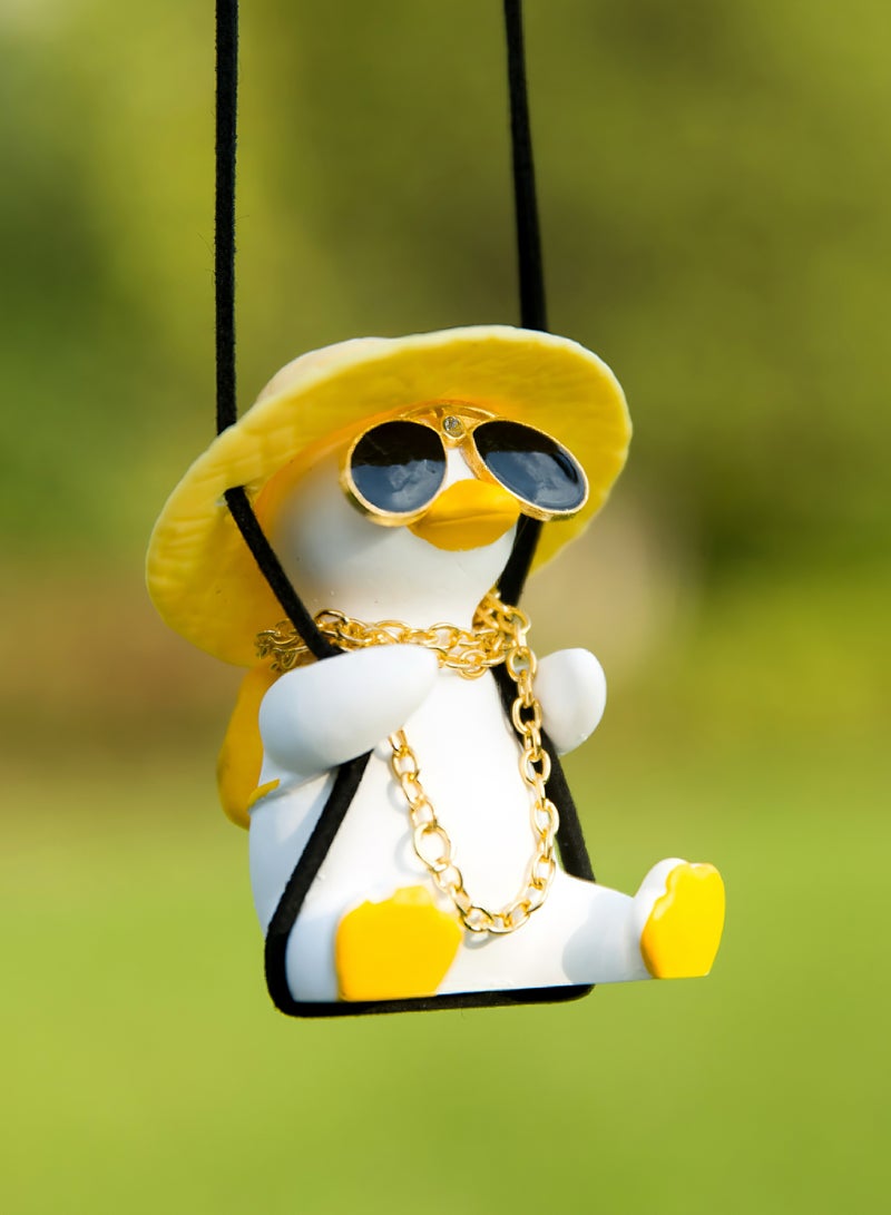 2-Piece Duck Car Hanging Ornaments - Cute Animal Car Decor for Interior, Lucky Car Accessories - Image 3