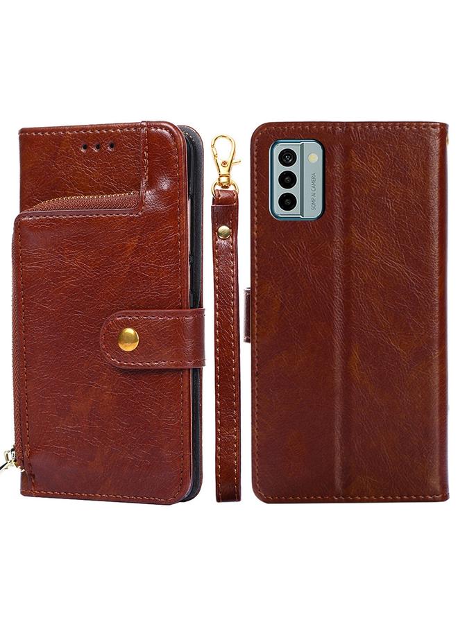 اس-توب جراب هاتف Nokia G22 مصنوع من الجلد بسحاب - Image 1